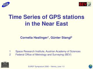 Time Series of GPS stations in the Near East