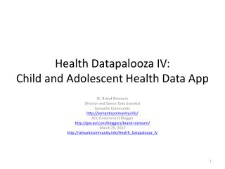 Health Datapalooza IV: Child and Adolescent Health Data App