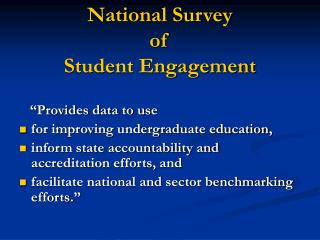 National Survey of Student Engagement