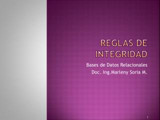 Reglas de Integridad