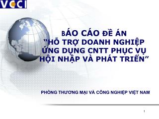 B ÁO CÁO ĐỀ ÁN “HỖ TRỢ DOANH NGHIỆP ỨNG DỤNG CNTT PHỤC VỤ HỘI NHẬP VÀ PHÁT TRIỂN”