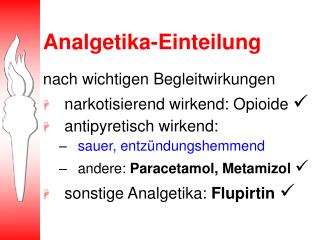 Analgetika-Einteilung