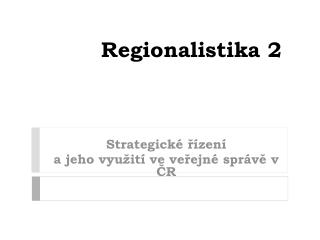 Regionalistika 2