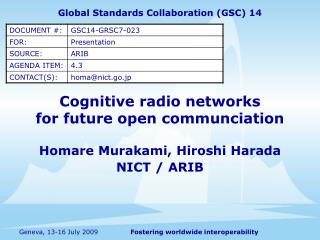 Cognitive radio networks for future open communciation