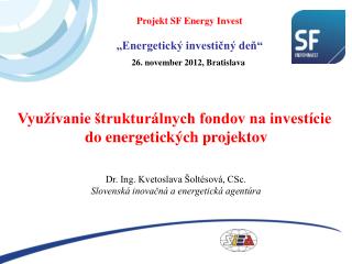 Využívanie štrukturálnych fondov na investície do energetických projektov