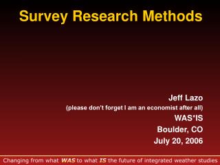 Survey Research Methods