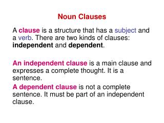 Noun Clauses