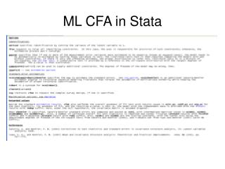 ML CFA in Stata