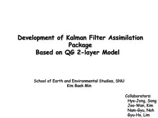 Development of Kalman Filter Assimilation Package Based on QG 2-layer Model  