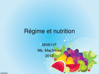 Régime et nutrition