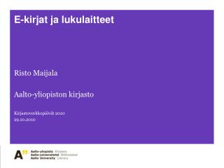 E-kirjat ja lukulaitteet