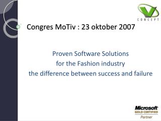 Congres MoTiv : 23 oktober 2007