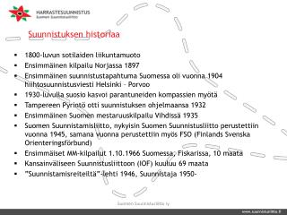 Suunnistuksen historiaa