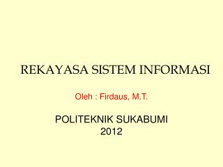 REKAYASA SISTEM INFORMASI