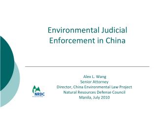 Environmental Judicial Enforcement in China