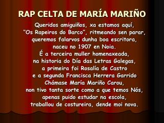 RAP CELTA DE MARÍA MARIÑO