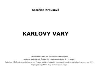 Kateřina Krausová KARLOVY VARY