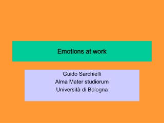 Emotions at work