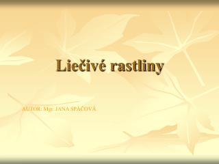 Liečivé rastliny