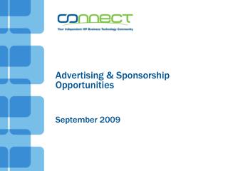 Advertising &amp; Sponsorship Opportunities September 2009