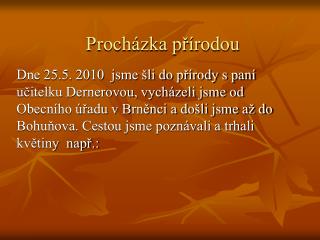 Procházka přírodou