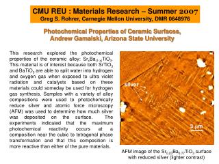 AFM image of the Sr 0.23 Ba 0.77 TiO 3 surface with reduced silver (lighter contrast)