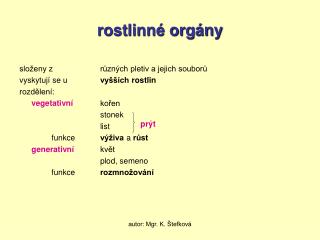 rostlinné orgány