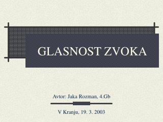 GLASNOST ZVOKA