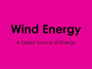 Wind Energy