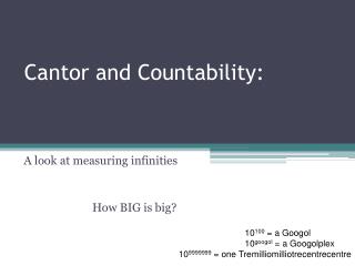 Cantor and Countability: