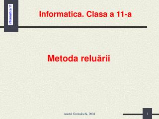 Informatica. Clasa a 11-a