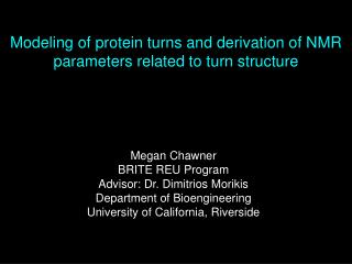 Modeling of protein turns and derivation of NMR parameters related to turn structure