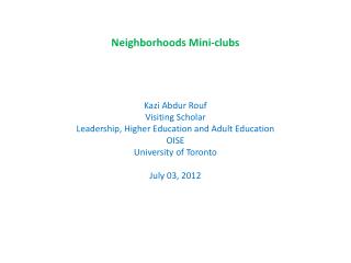 Neighborhoods Mini-clubs