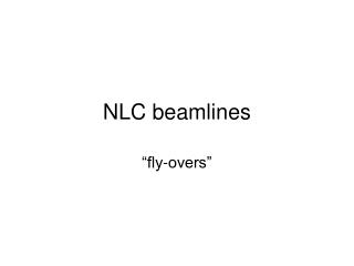 NLC beamlines