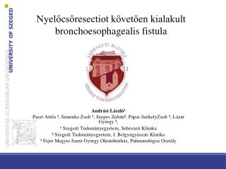 Nyelőcsőresectiot követően kialakult bronchoesophagealis fistula