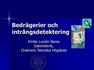 Bedrägerier och intrångsdetektering