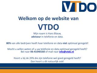 Welkom op de website van VTDO