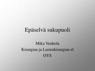 Epäselvä sukupuoli