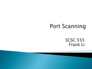 Port Scanning