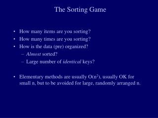 The Sorting Game