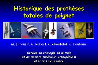 Historique des prothèses totales de poignet
