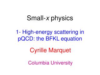 Small- x physics 1- High-energy scattering in pQCD: the BFKL equation