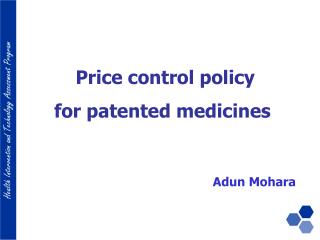 Price control policy for patented medicines
