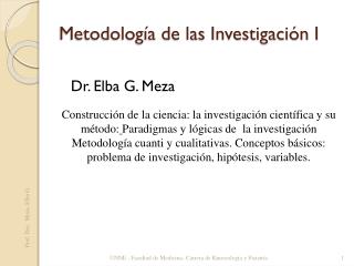 Metodología de las Investigación I