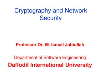 Cryptography and Network Security