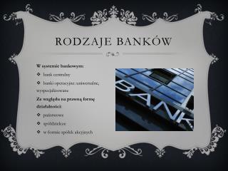 Rodzaje banków