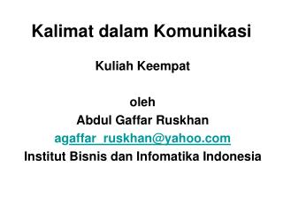 Kalimat dalam Komunikasi