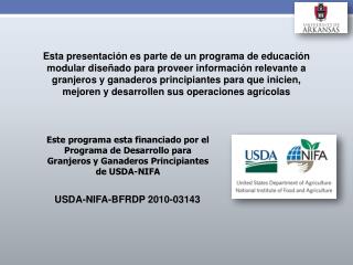 USDA-NIFA-BFRDP 2010-03143