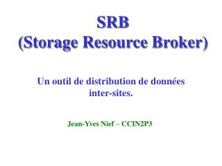 SRB (Storage Resource Broker)