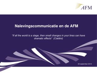 Nalevingscommunicatie en de AFM